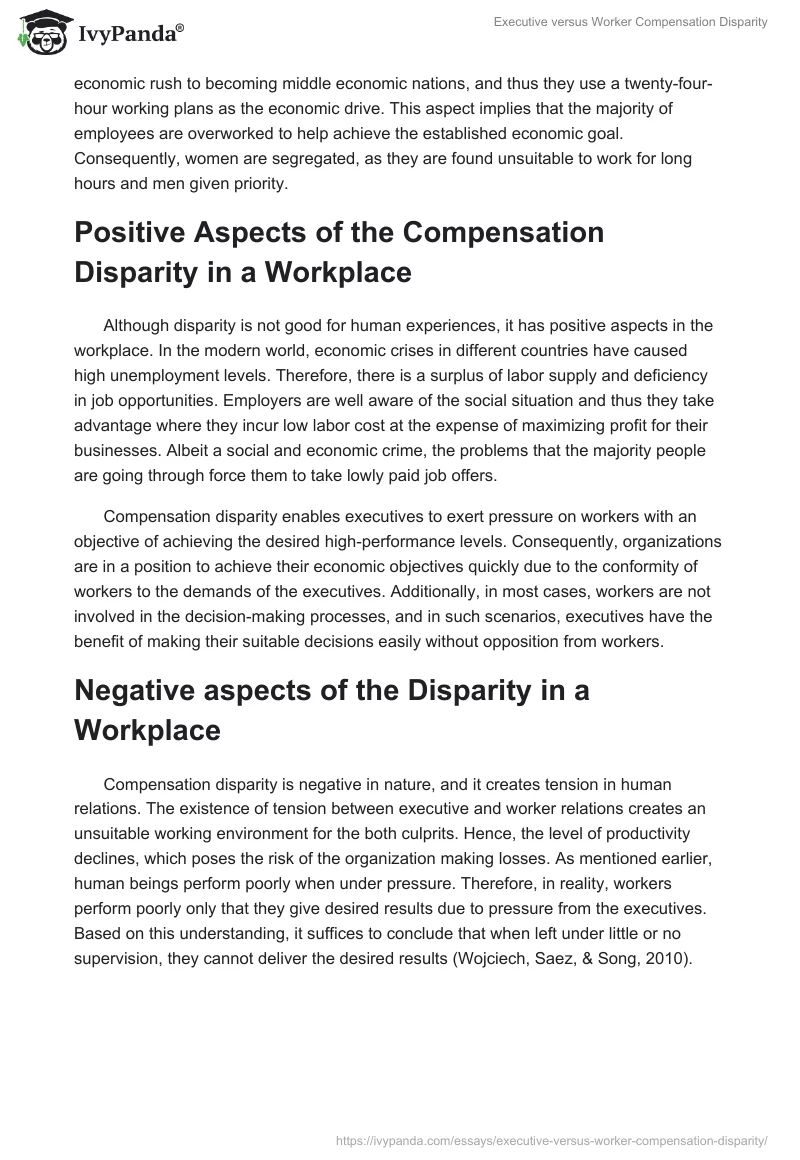 Executive versus Worker Compensation Disparity. Page 5