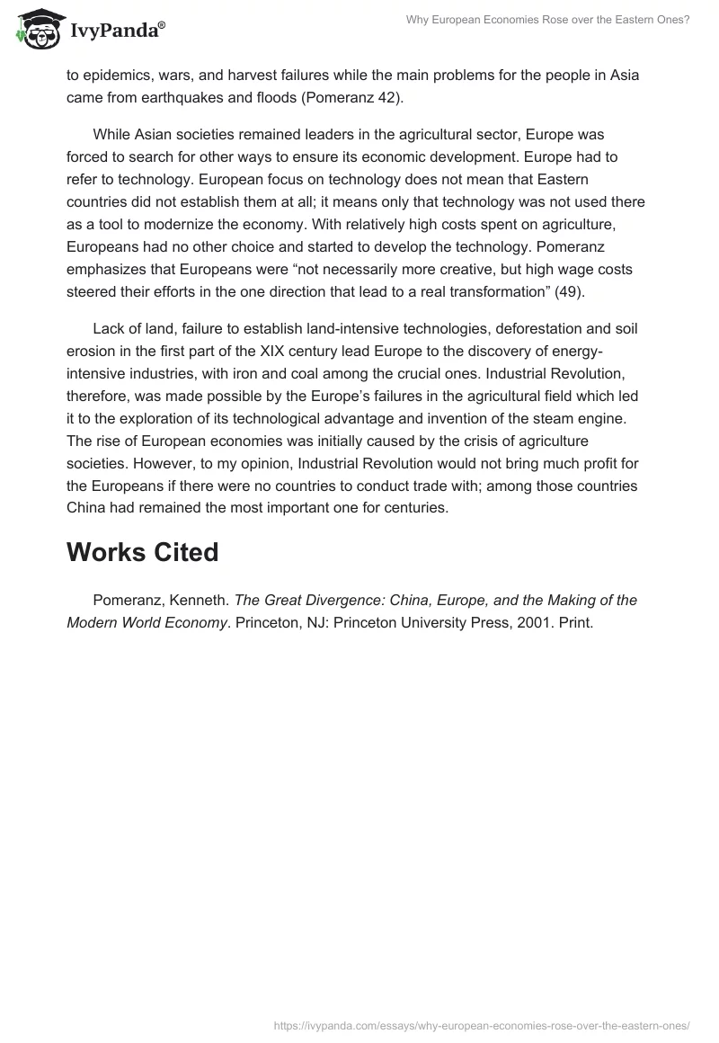Why European Economies Rose over the Eastern Ones?. Page 2