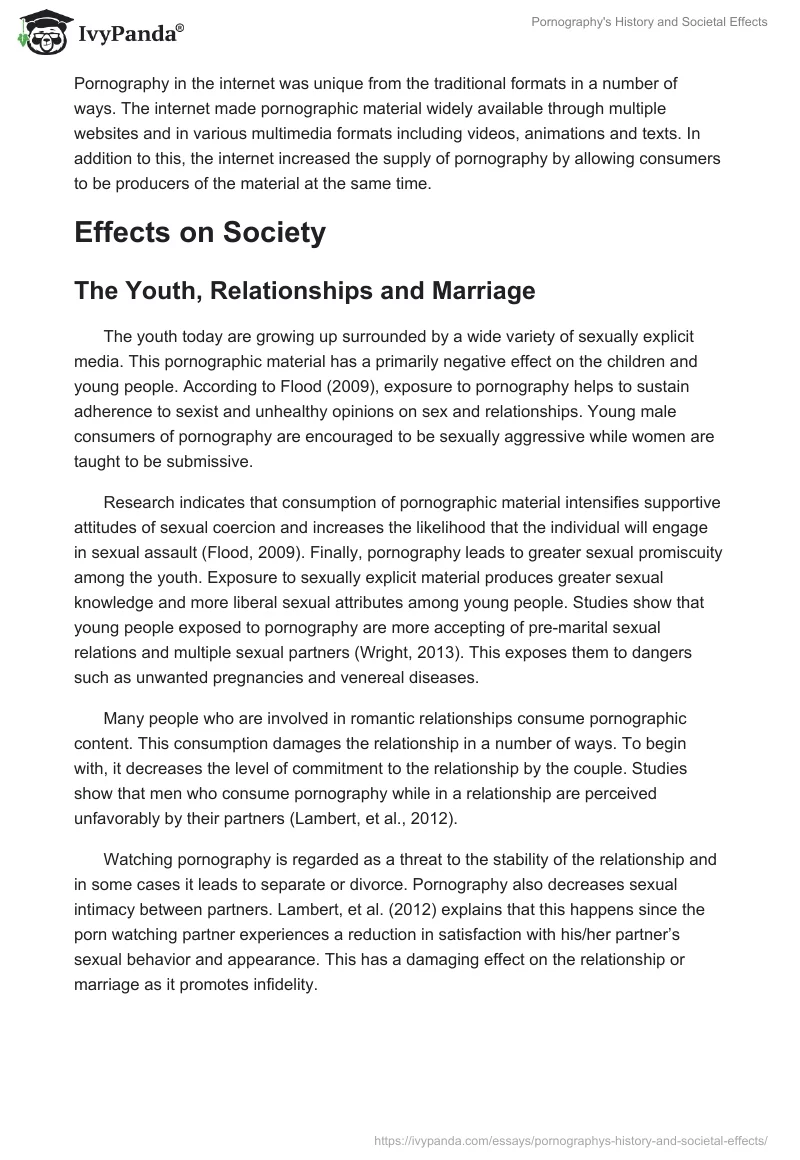 Pornography's History and Societal Effects. Page 2