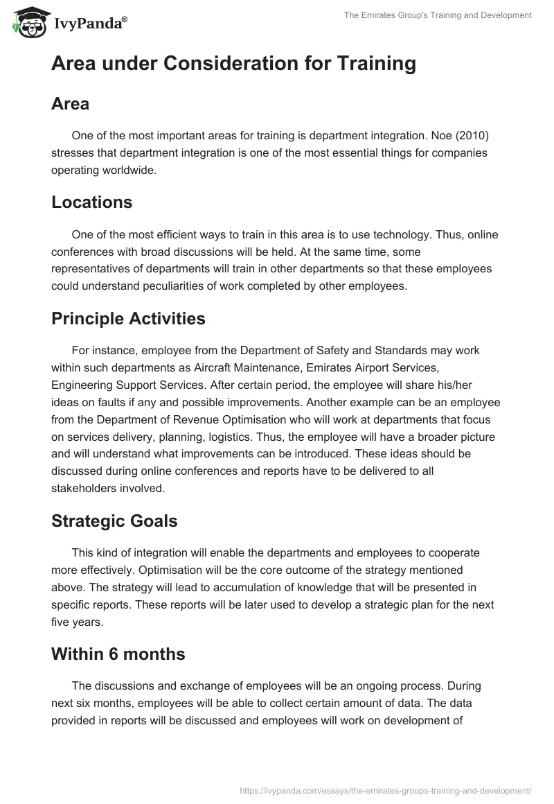 The Emirates Group's Training and Development. Page 2