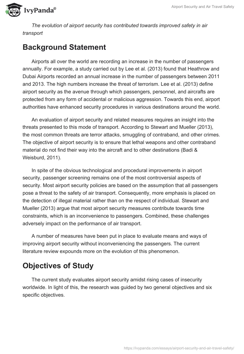 Airport Security and Air Travel Safety. Page 2