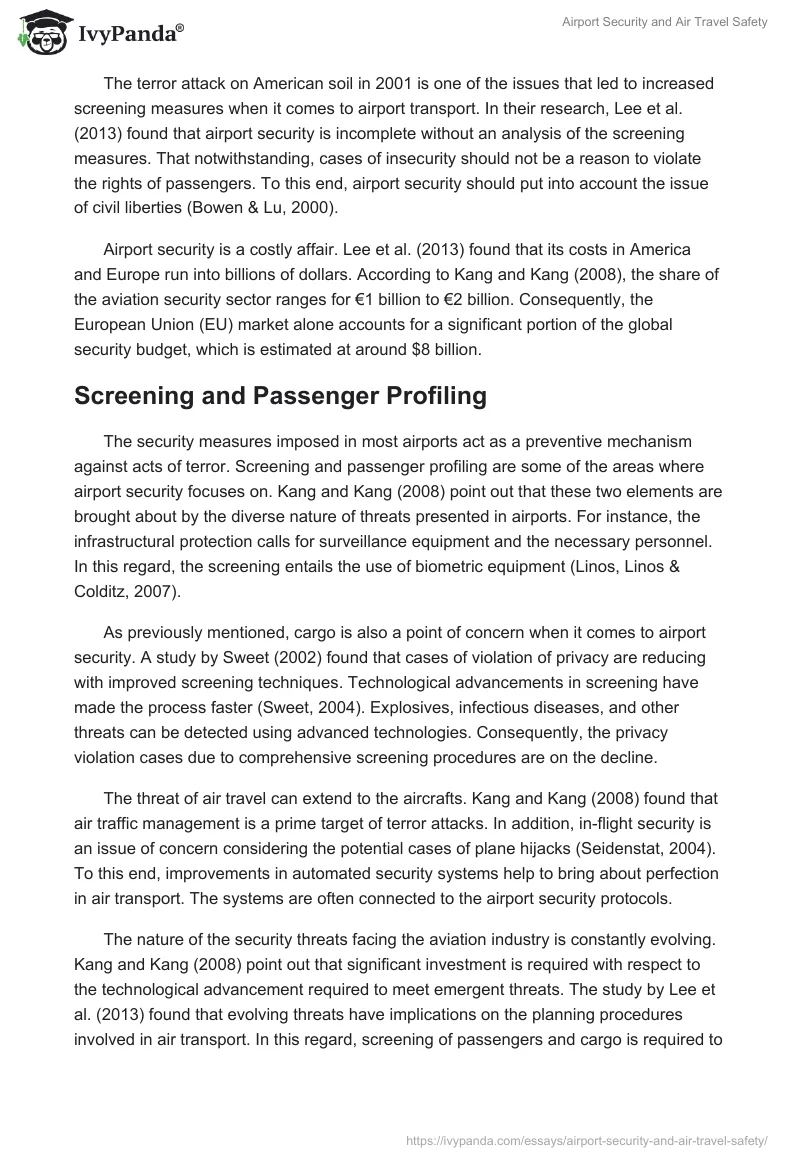 Airport Security and Air Travel Safety. Page 4