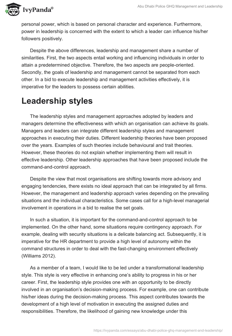 Abu Dhabi Police GHQ Management and Leadership. Page 5