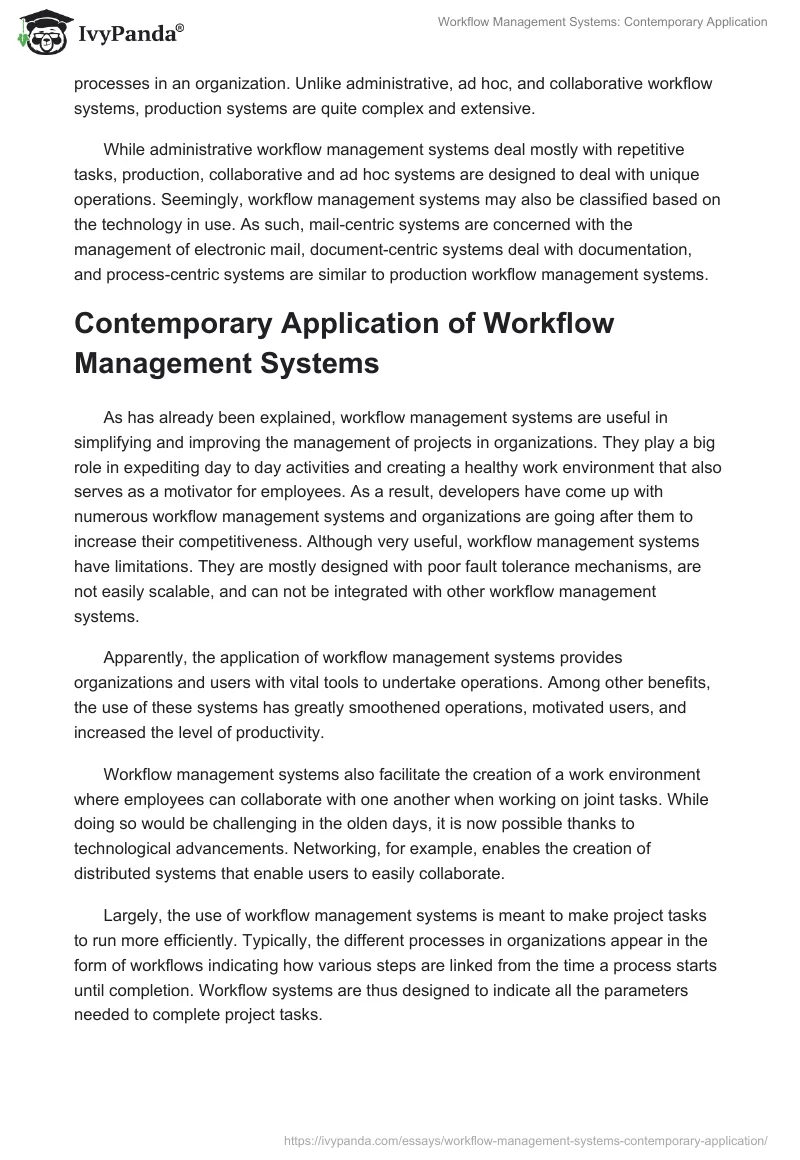 Workflow Management Systems: Contemporary Application. Page 3