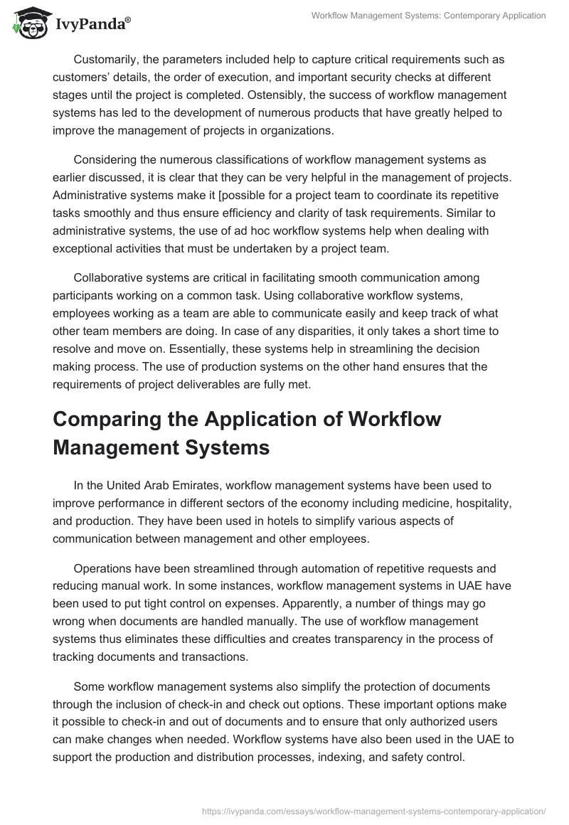 Workflow Management Systems: Contemporary Application. Page 4