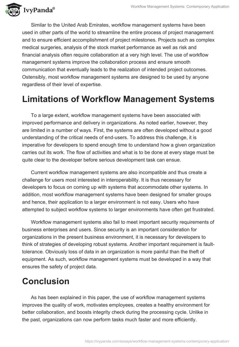 Workflow Management Systems: Contemporary Application. Page 5