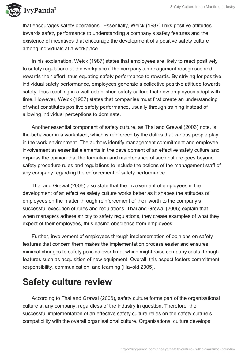 Safety Culture in the Maritime Industry. Page 5