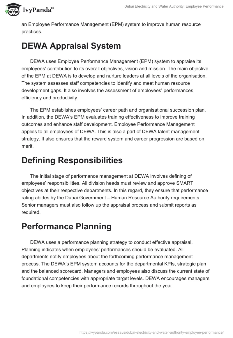 Dubai Electricity and Water Authority: Employee Performance. Page 2