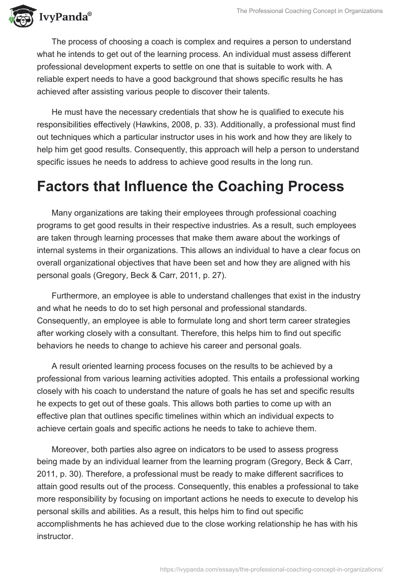 The Professional Coaching Concept in Organizations. Page 3