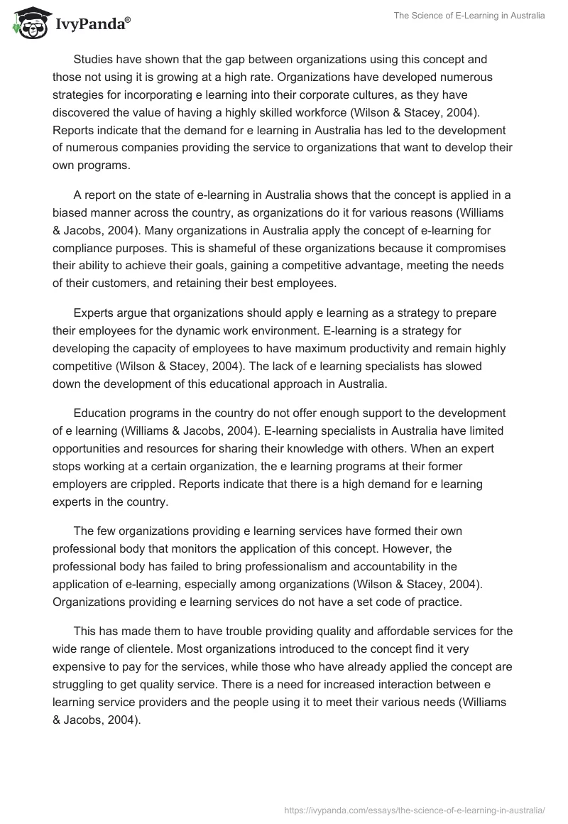 The Science of E-Learning in Australia. Page 2