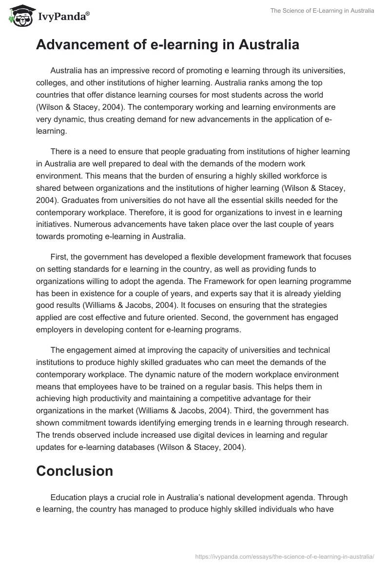 The Science of E-Learning in Australia. Page 3