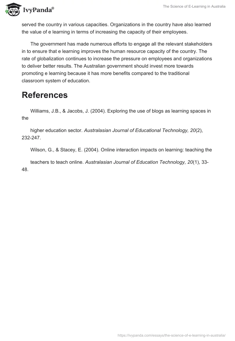 The Science of E-Learning in Australia. Page 4