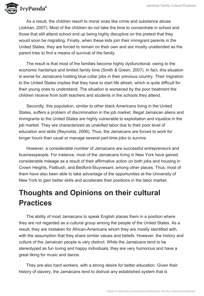 Jamaican Family Cultural Practices. Page 5