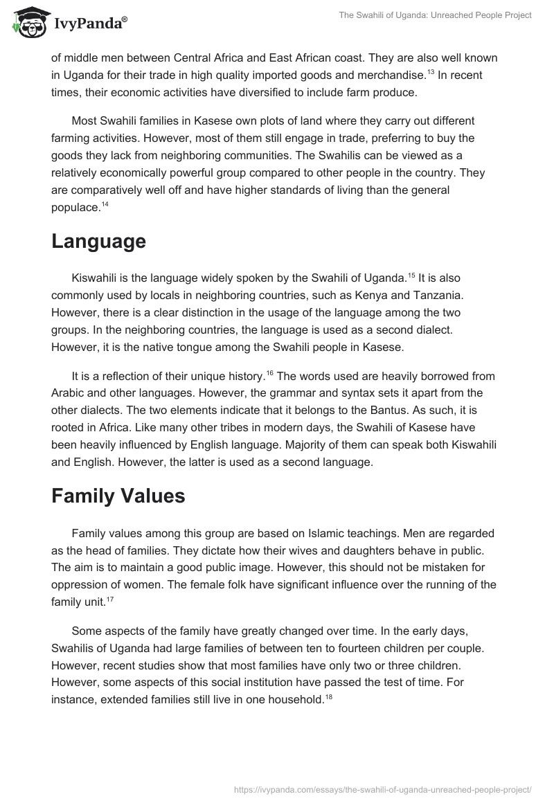 The Swahili of Uganda: Unreached People Project. Page 4
