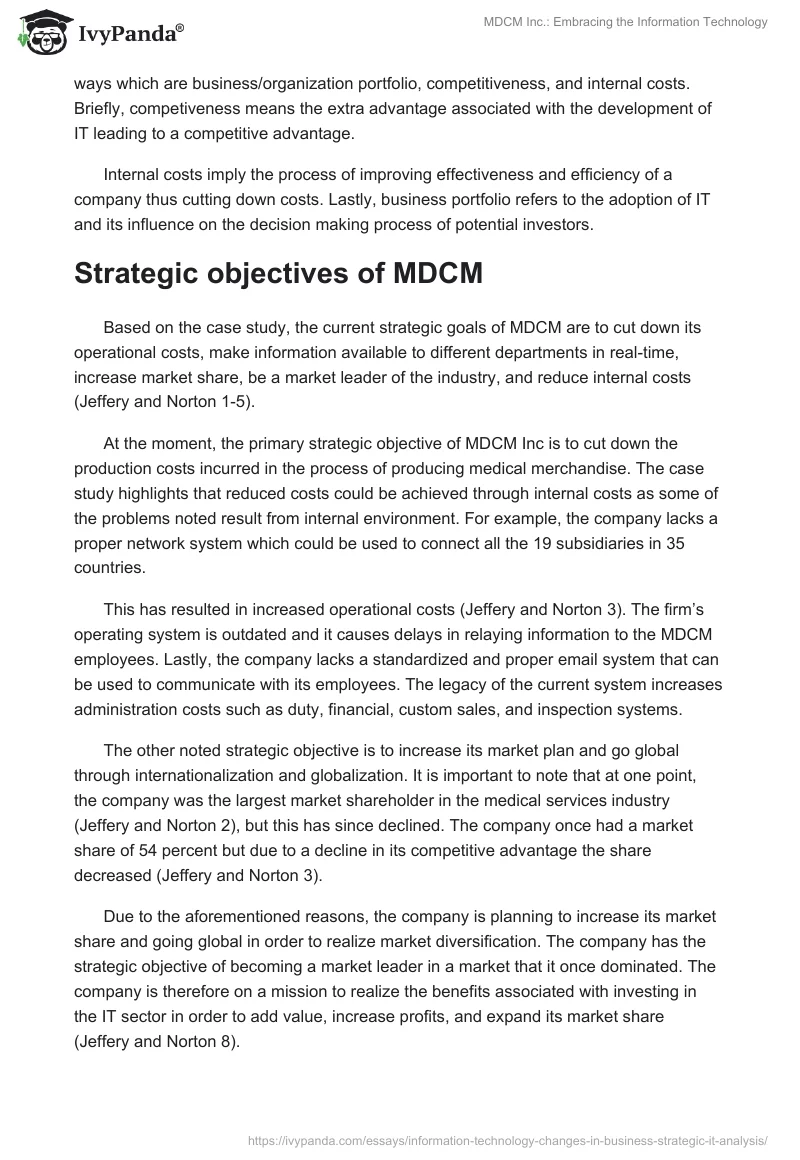 MDCM Inc.: Embracing the Information Technology. Page 2