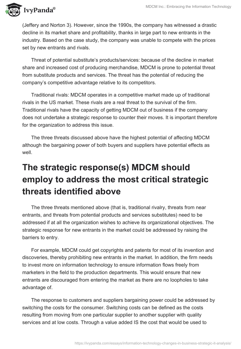 MDCM Inc.: Embracing the Information Technology. Page 4