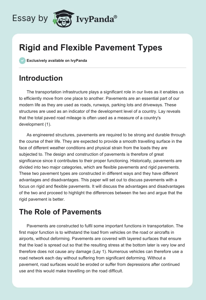 Rigid and Flexible Pavement Types. Page 1