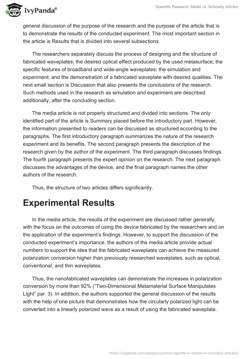 Scientific Research: Media vs. Scholarly Articles. Page 3