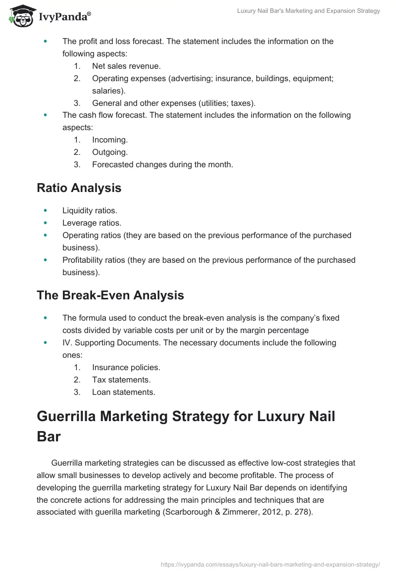 Luxury Nail Bar's Marketing and Expansion Strategy. Page 2