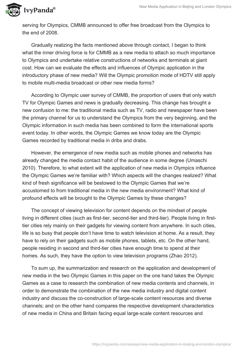 New Media Application in Beijing and London Olympics. Page 3