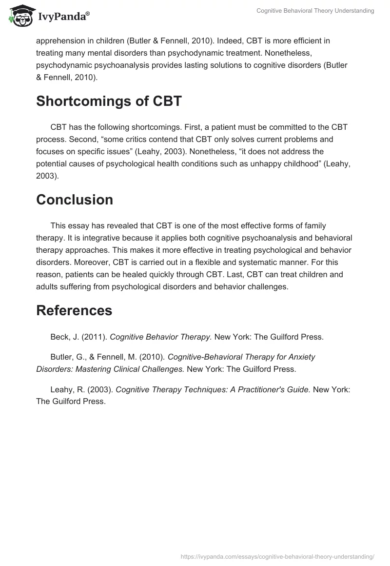 Cognitive Behavioral Theory Understanding. Page 3