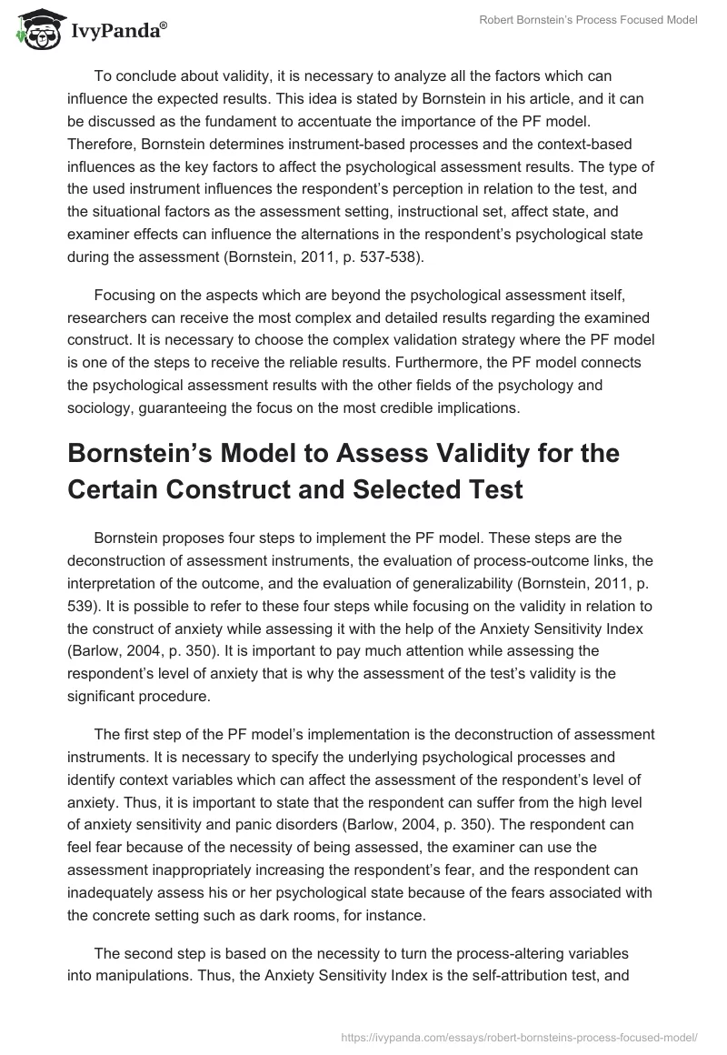 Robert Bornstein’s Process Focused Model. Page 3