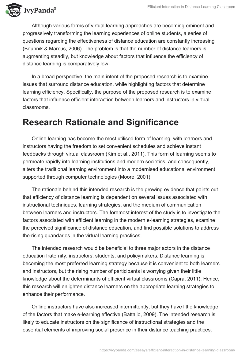 Efficient Interaction in Distance Learning Classroom. Page 2