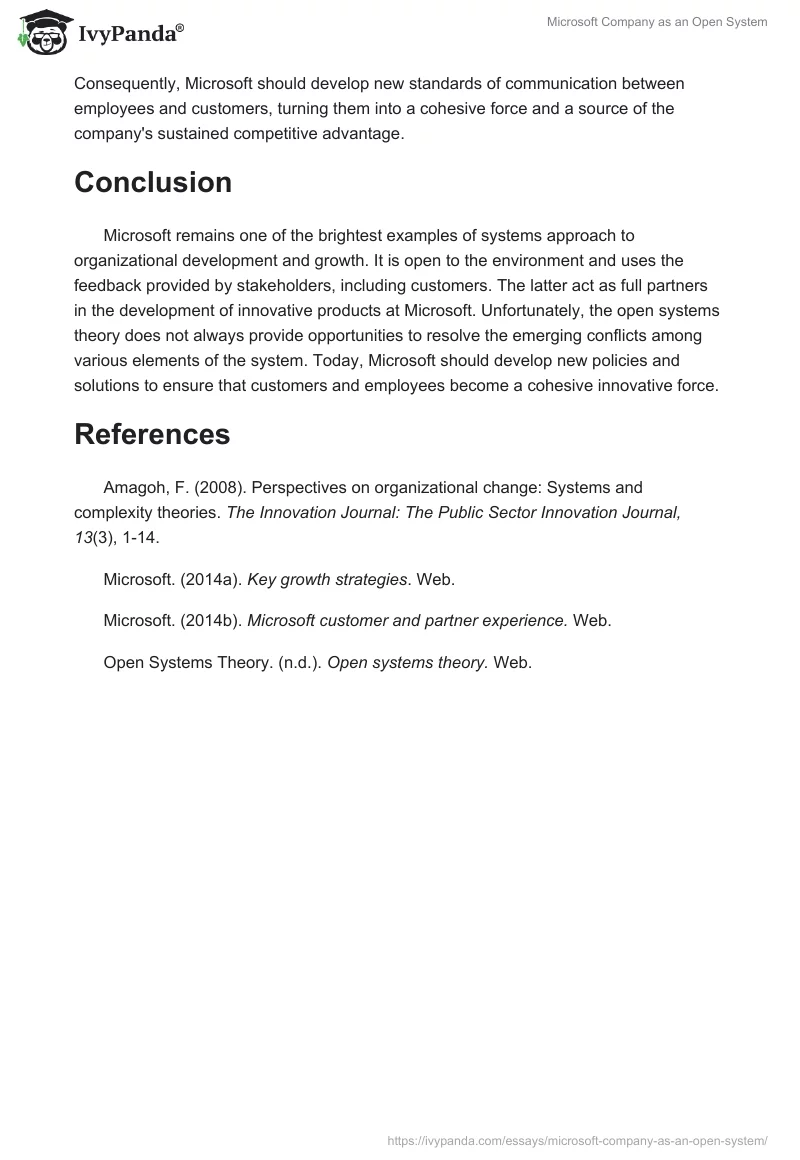 Microsoft Company as an Open System. Page 3