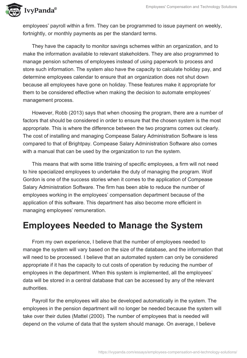 Employees' Compensation and Technology Solutions. Page 3