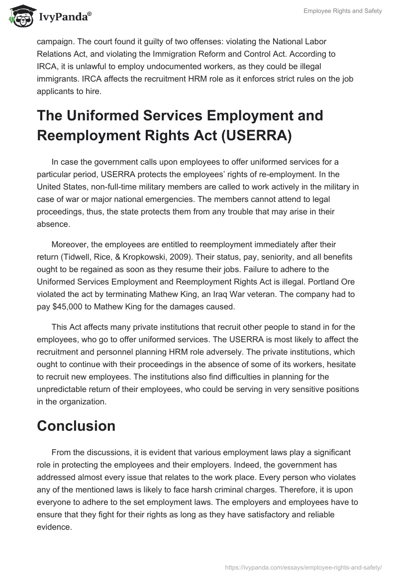 Employee Rights and Safety. Page 4