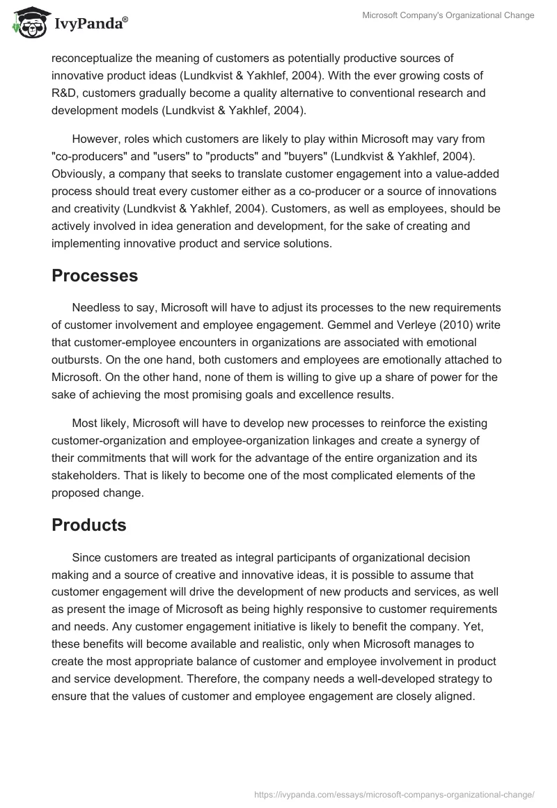 Microsoft Company's Organizational Change. Page 3