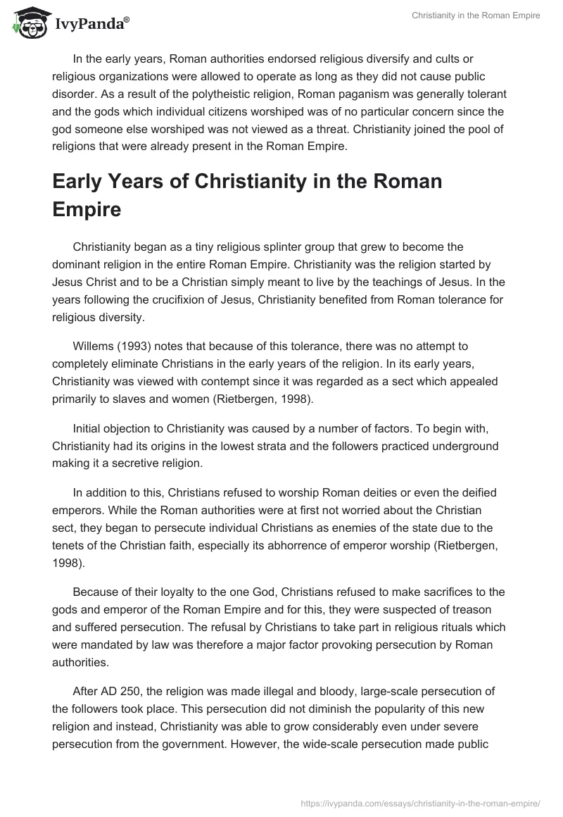 Christianity in the Roman Empire. Page 2
