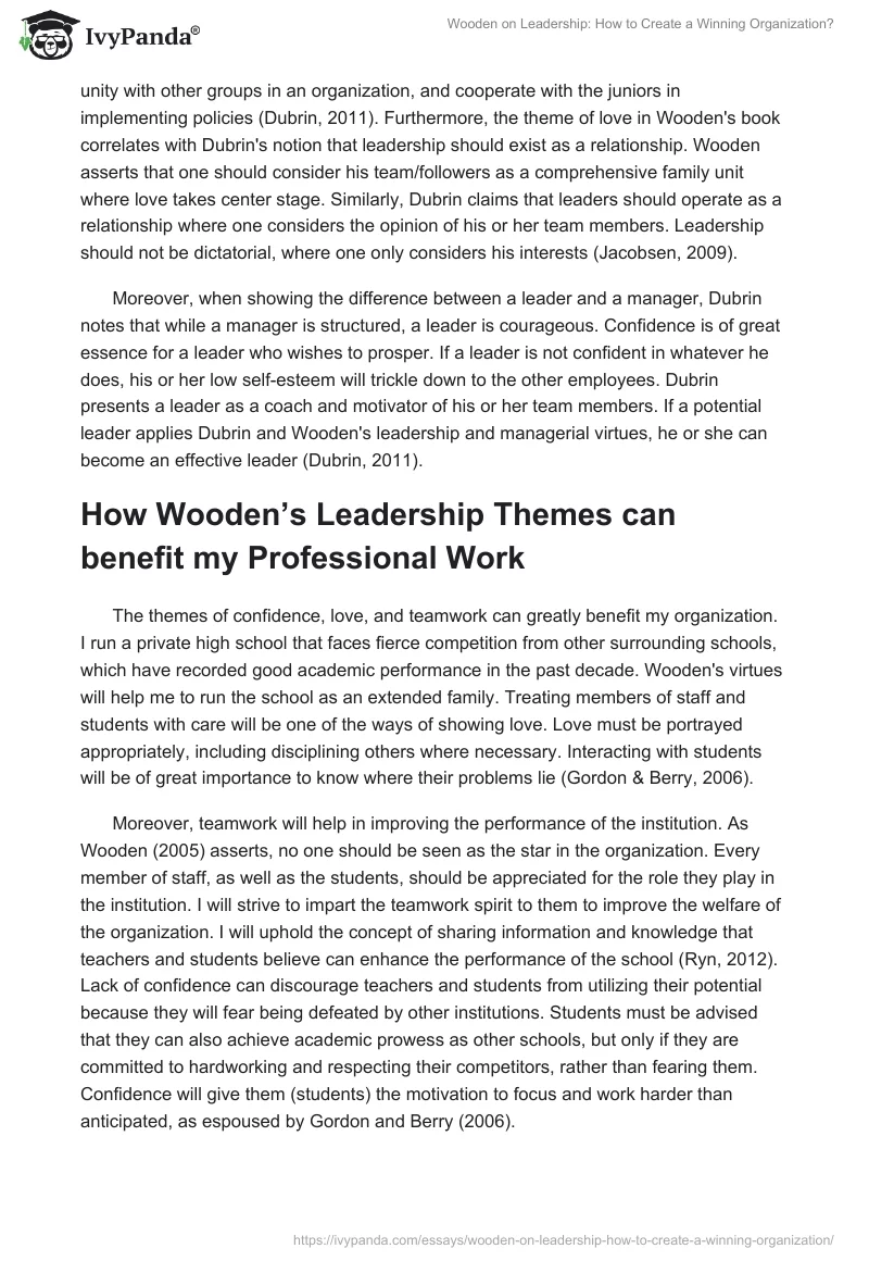 Wooden on Leadership: How to Create a Winning Organization?. Page 5