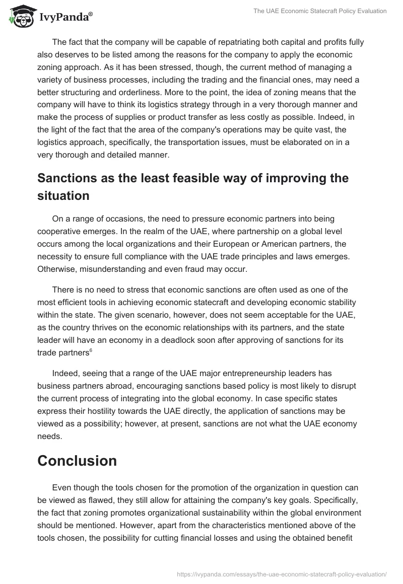 The UAE Economic Statecraft Policy Evaluation. Page 3