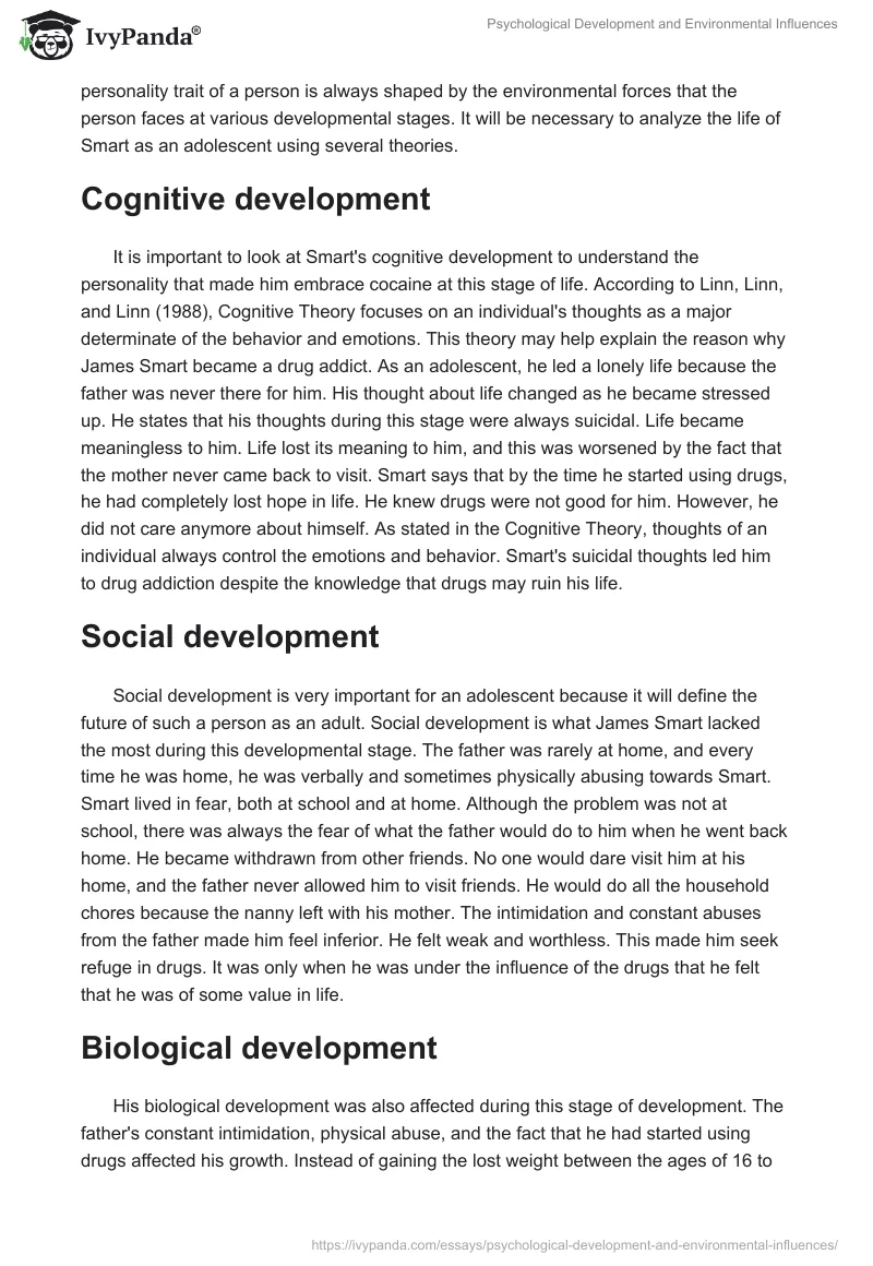 Psychological Development and Environmental Influences. Page 2