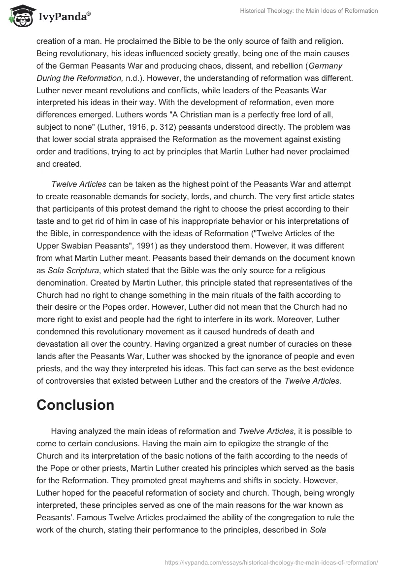 Historical Theology: The Main Ideas of Reformation. Page 2