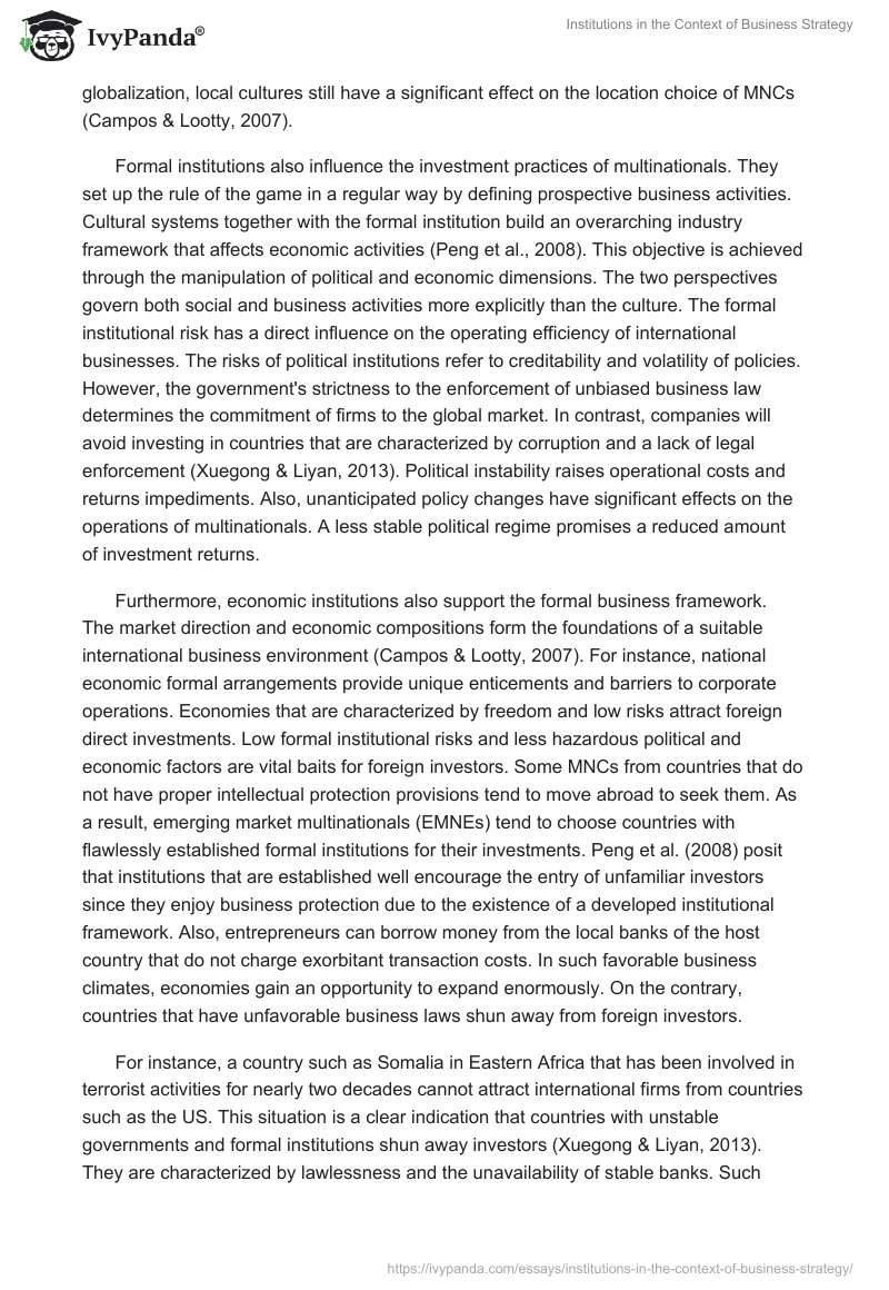 Institutions in the Context of Business Strategy. Page 3