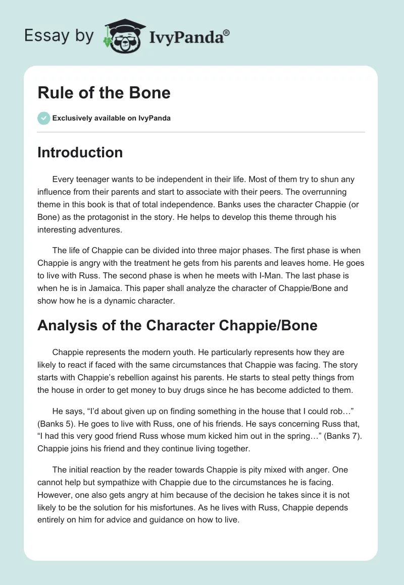 Rule of the Bone. Page 1