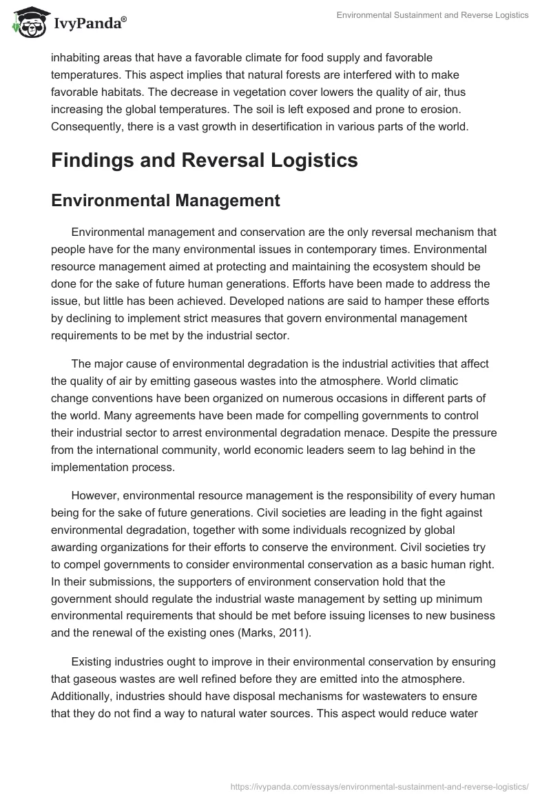 Environmental Sustainment and Reverse Logistics. Page 5
