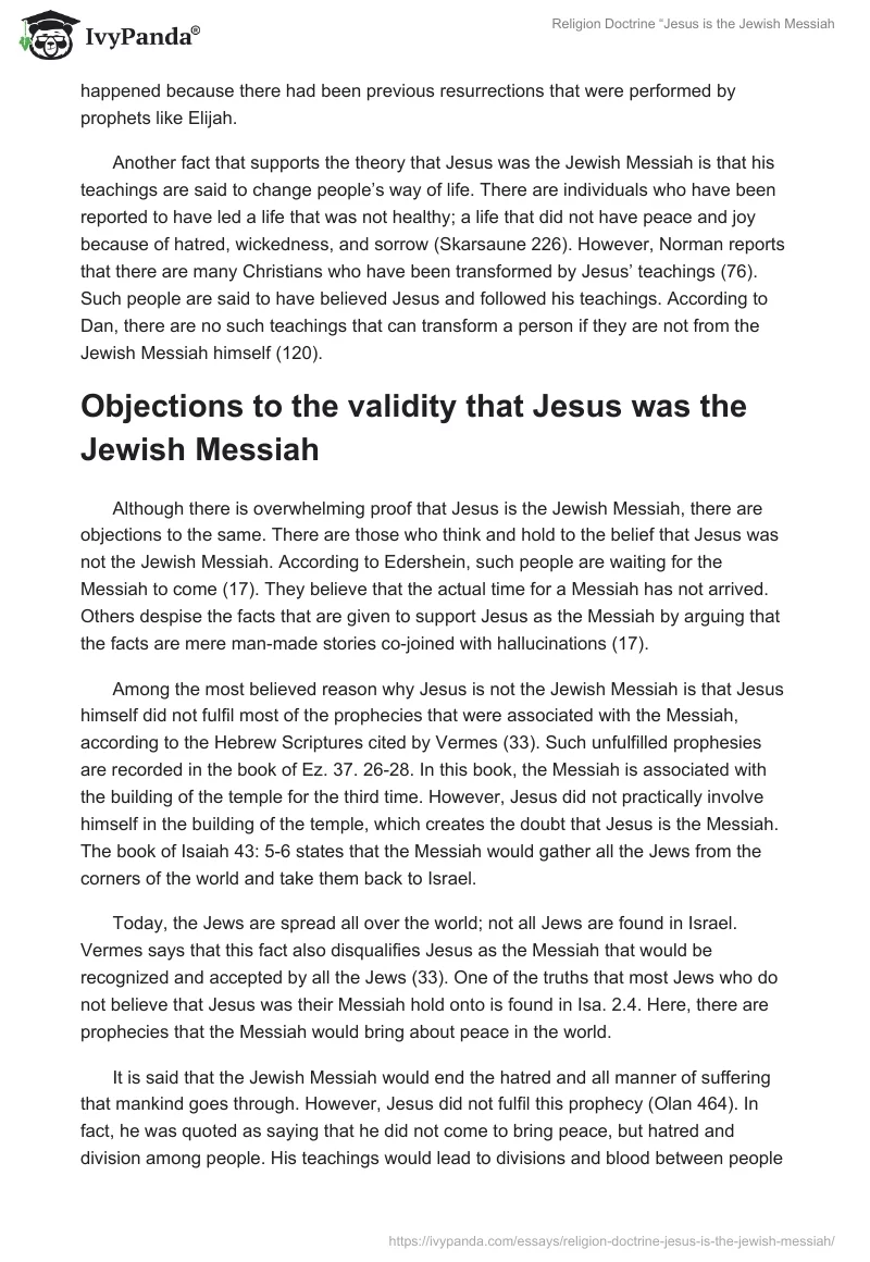 Religion Doctrine “Jesus is the Jewish Messiah". Page 3