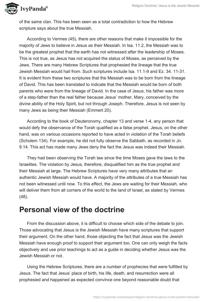 Religion Doctrine “Jesus is the Jewish Messiah". Page 4