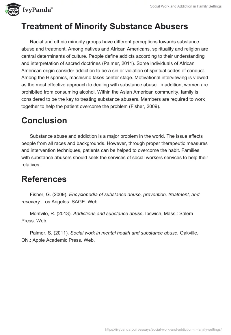 Social Work and Addiction in Family Settings. Page 3