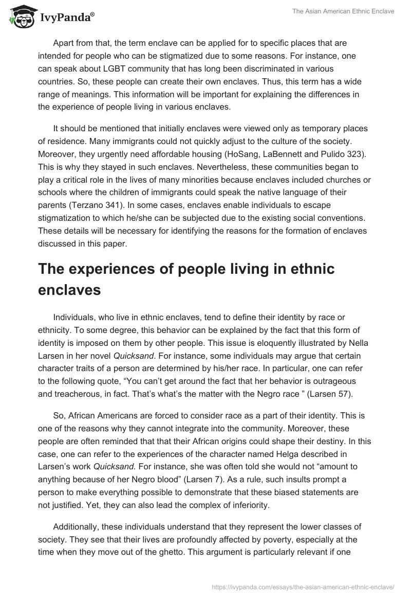 The Asian American Ethnic Enclave. Page 2