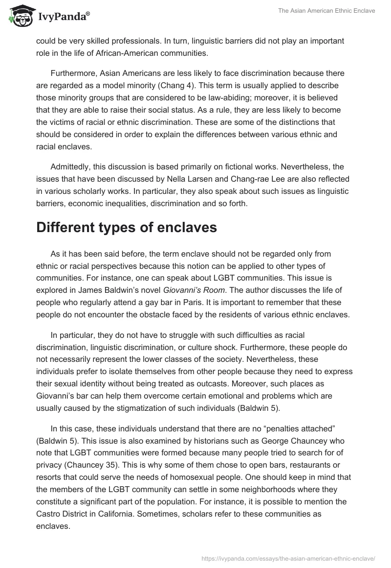 The Asian American Ethnic Enclave. Page 4