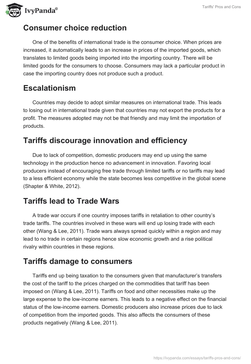 Tariffs' Pros and Cons. Page 4