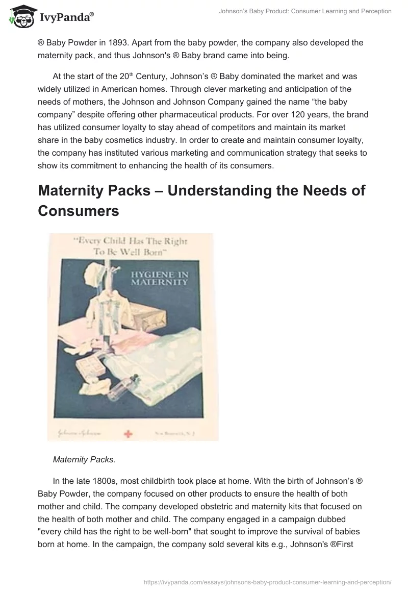 Johnson’s Baby Product: Consumer Learning and Perception. Page 2
