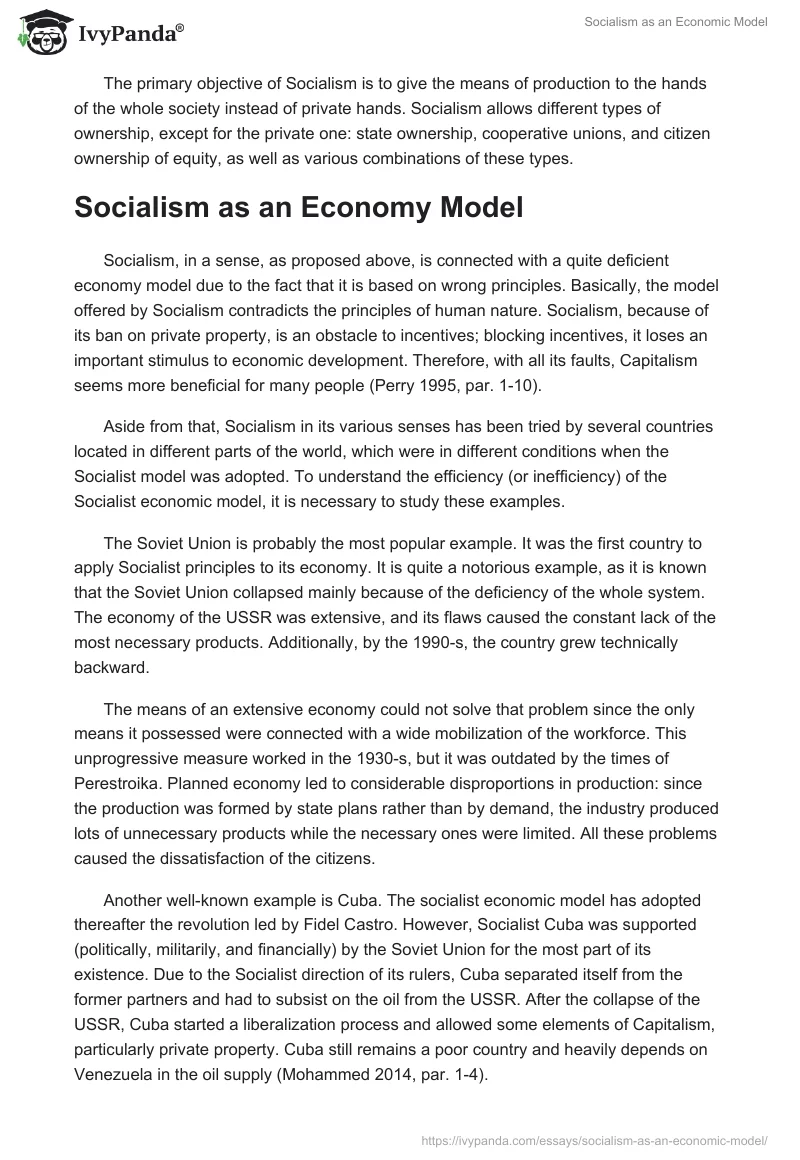 Socialism as an Economic Model. Page 2