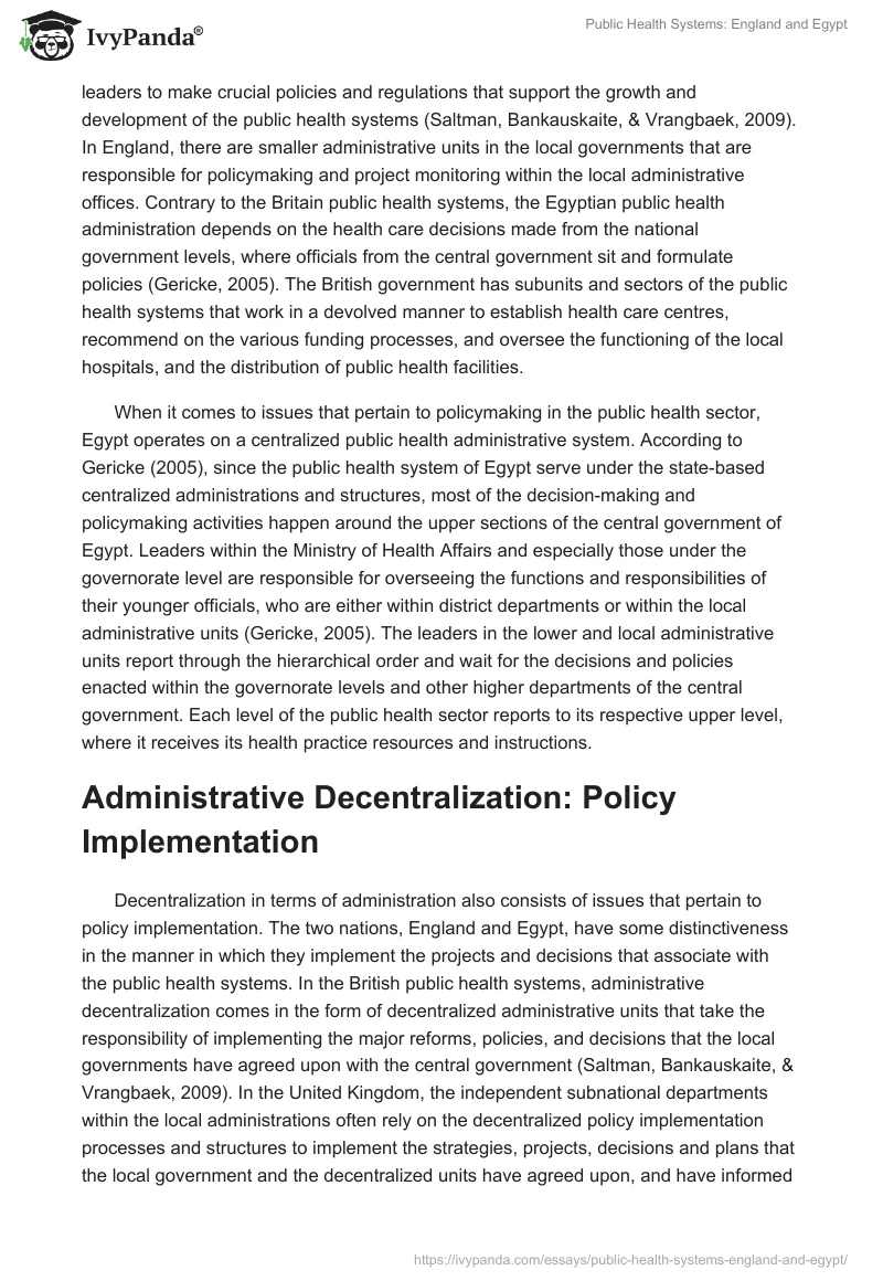 Public Health Systems: England and Egypt. Page 3