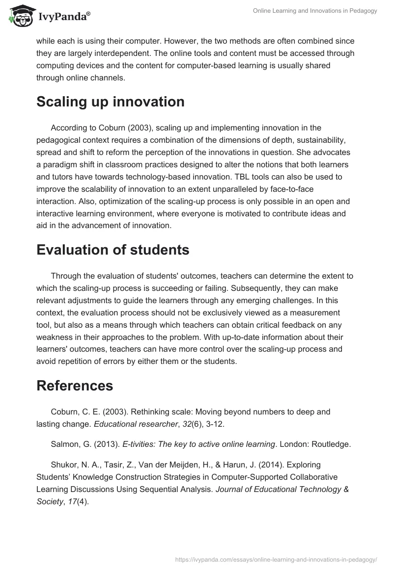 Online Learning and Innovations in Pedagogy. Page 2