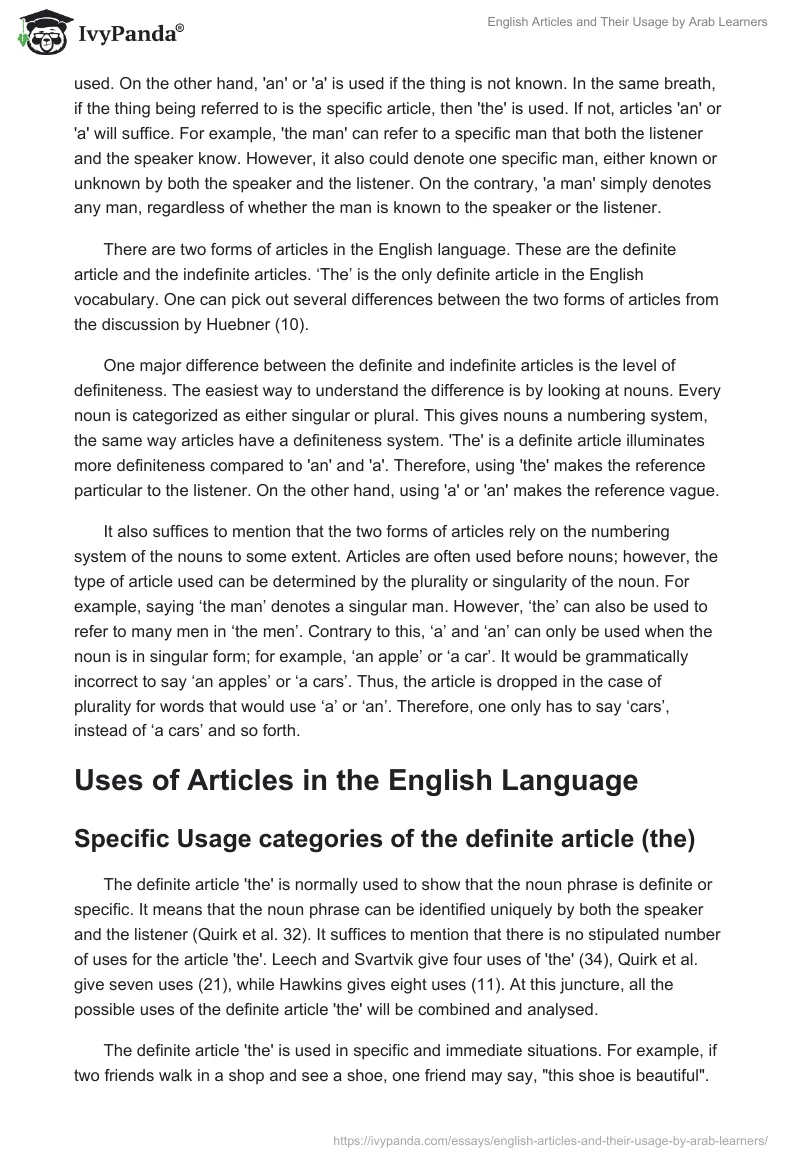 English Articles and Their Usage by Arab Learners. Page 3